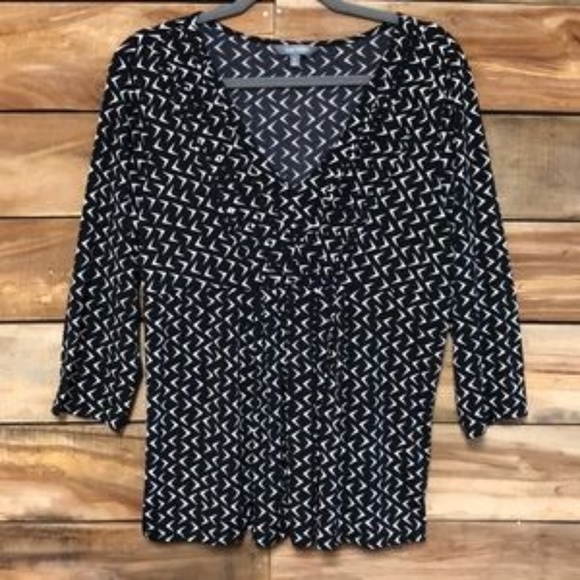 Daisy Fuentes XL long sleeve patterned tunic top - Picture 3 of 4
